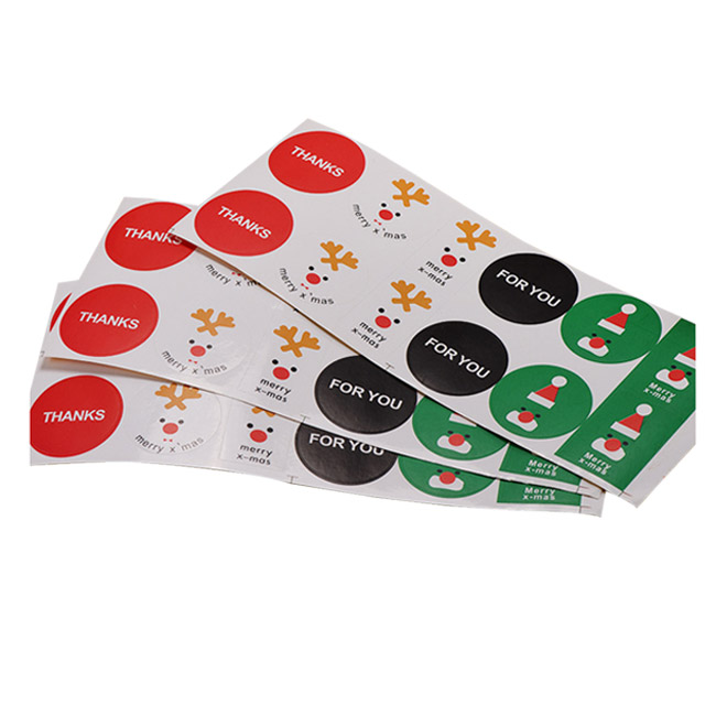 Glossy Color Christmas Cartoon Paper Labels