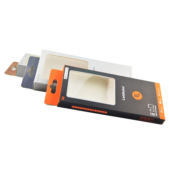 Plastic Window Hang Tab Packaging Paper Box