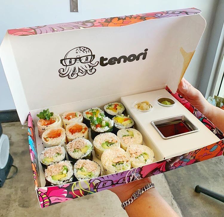 sushi takeout box