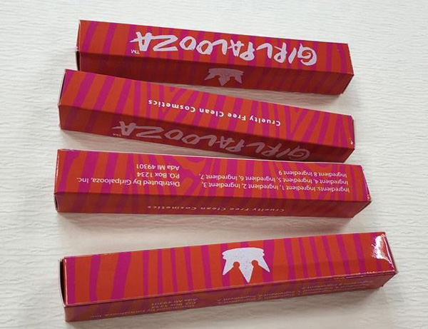 glossy color print lipstick box
