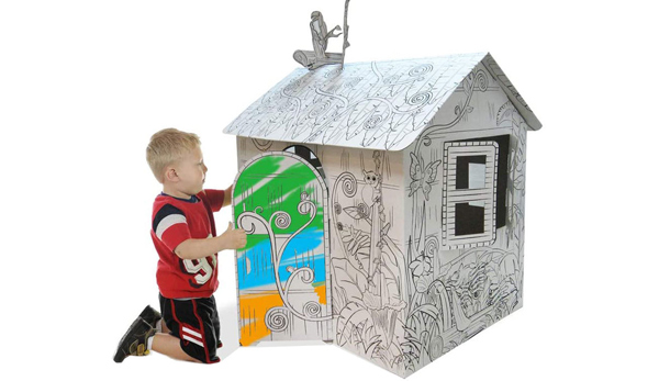 DIY Craft Cardboard Playhouse