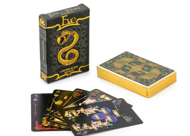 Black Core Linen Finish Playing Cards