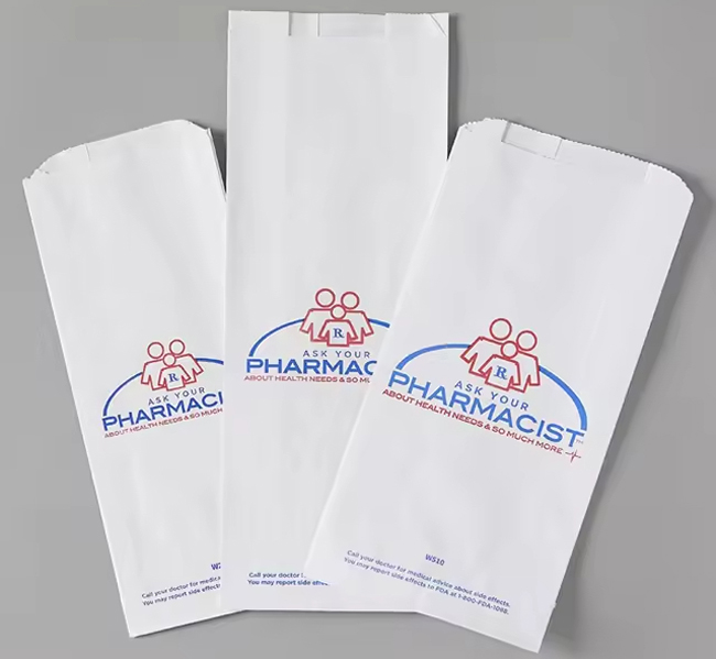 White Kraft Paper Pharmacy Bags White Kraft Paper Pharmacy Bags