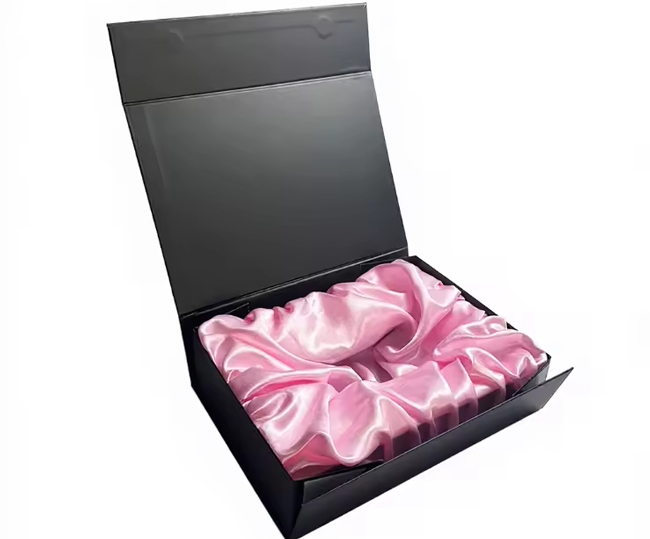 Folding Gift Box with Satin Fabric Insert