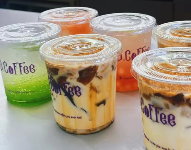 Disposable Clear Plastic PET Cups with Flat Lids