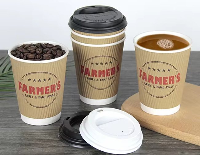 Custom Printed Ripple Wall Paper Coffee Cups