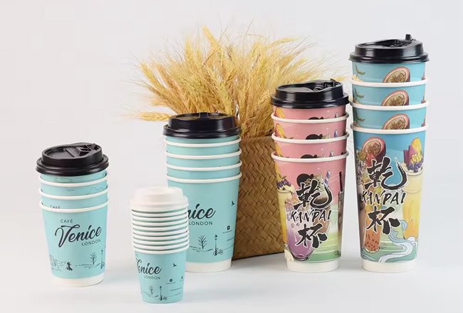 Custom Printed Double Wall Paper Cup with Sip Lid Custom Printed Double Wall Paper Cup with Sip Lid